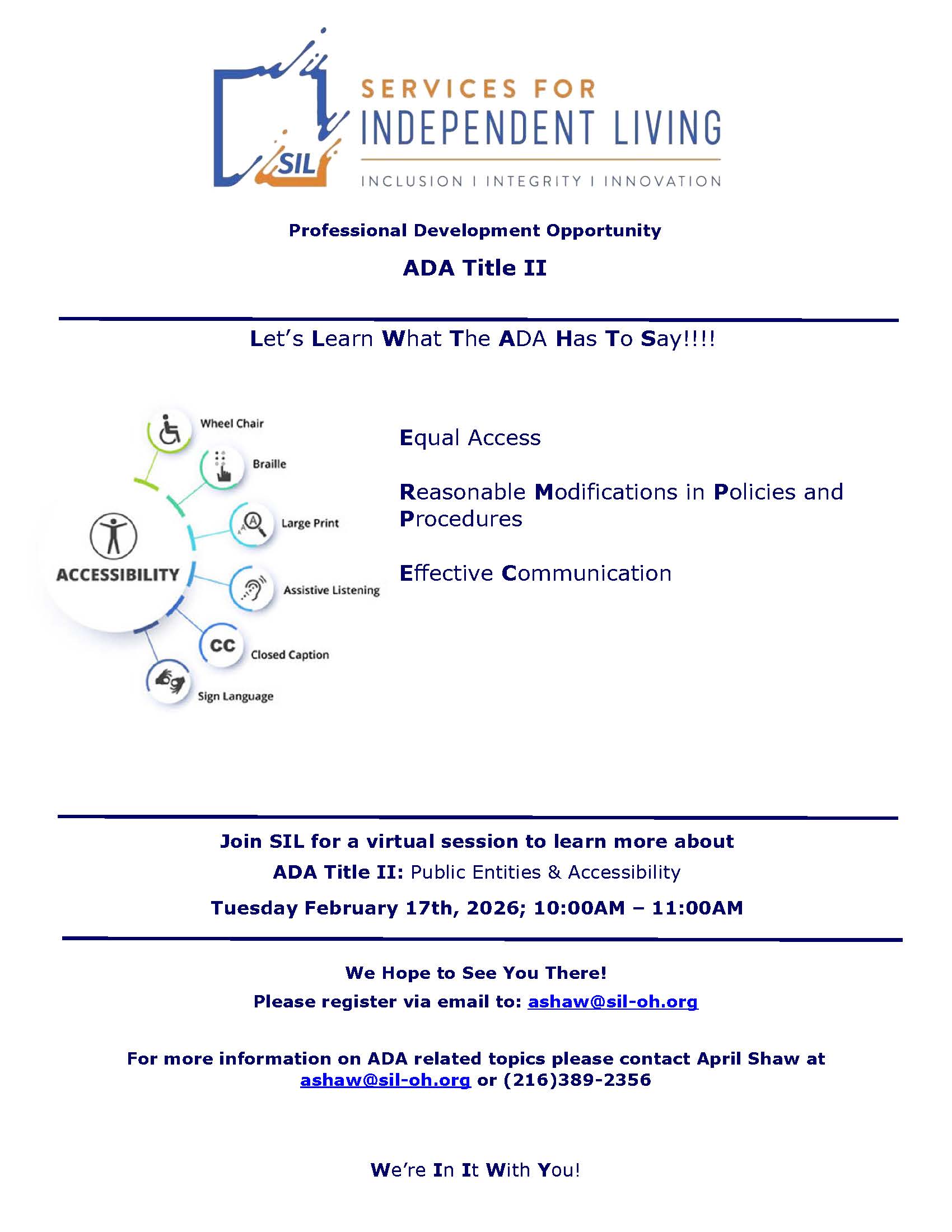 ADA Title II: Public Entities & Accessibility - Services for ...