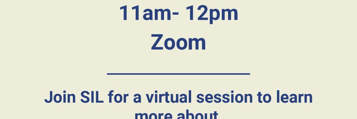 Flyer from Services for Independent Living (SIL) promoting a virtual Connect with Conversations session. The flyer features the SIL logo at the top and the title "Connect with Conversations." Event details include August 21, 2026, 11:00 a.m.–12:00 p.m., and Zoom. The session topic is "ADA Title I: Employment Protection," presented by April Shaw. The flyer invites participants to learn more about employment protections under the Americans with Disabilities Act. At the bottom is an image of a hand holding wooden blocks displaying the letters "ADA" and disability-related icons. Registration information is provided: contact Maddi Steimle at msteimle@sil-oh.org or 216-903-2469. The flyer has a light beige background with blue and orange accents.